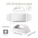 Aipsun Aluminum Modern Indoor LED Wall Sconce Interior Wall Lights 1 Pack Hardwired Up and Down Wall Mount Light for Living Room Bedroom Hallway Corridor Warm White 3000K(with G9 Bulbs)