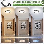 12 Inch Flush Mount Ceiling Lights, 36W 3200LM Black Dimmable Light Fixtures Ceiling Mount, 3000K-5000K Selectable Modern Kitchen Light Fixtures for Stairwell, Balcony, Corridor, Laundry (2-Pack)