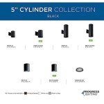 Cylinder Collection 5" Modern Outdoor Ceiling Light Black