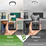 12 Inch Flush Mount Ceiling Lights, 36W 3200LM Black Dimmable Light Fixtures Ceiling Mount, 3000K-5000K Selectable Modern Kitchen Light Fixtures for Stairwell, Balcony, Corridor, Laundry (2-Pack)