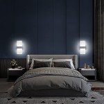 KICAAO Modern Wall Sconces Set of Two, Led Wall Light 10w, 6000k White Light Up Downlight, Hardwired Acrylic Wall Light Lighting, Suitable for Living Room Corridor Bedside (Cool White 6000K 2Pack)
