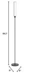 Nukanu Floor Lamp with Remote Control,Bright Floor Lamps for Living Room/Bedroom/Office, Stepless Adjustable 3000K-6000K Colors and 10-100% Brightness,Standing Light with Foot Switch (Black)