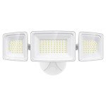 Onforu 100W LED Security Light, 9000LM Outdoor Indoor Flood Lights with 3 Adjustable Heads, IP65 Waterproof LED Exterior Floodlight, 6500K White Wall Mount Security Light for Yard, Garage(White)