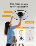 CubiCubi Ceiling Fans with Lights and Remote, 20 Inch Crystal Style Flush Mount Low Profile LED Fan Light with APP, Ultra Quiet Modern Fandelier with 3CCT and 6 Wind Speeds, for Bedroom, Home Office