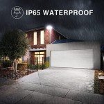 Onforu 100W LED Security Light, 9000LM Outdoor Indoor Flood Lights with 3 Adjustable Heads, IP65 Waterproof LED Exterior Floodlight, 6500K White Wall Mount Security Light for Yard, Garage(White)