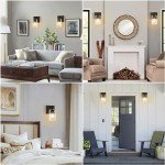 Pia Ricco Wall Sconces Set of Two, Bedside Wall Lamps with Rotary Switch for Bedroom, Modern Bathroom Light Fixtures with Clear Glass Shade, Black Sconces Wall Lights for Living Room, Hallway, Kitchen