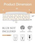 VICNIE 2-Light Flush Mount Ceiling Light, 12 inch Modern Ceiling Light Fixture with White Metal and Frosted Glass Shade for Hallway, Kitchen, Bedroom