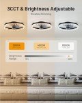 CubiCubi Ceiling Fans with Lights and Remote, 20 Inch Crystal Style Flush Mount Low Profile LED Fan Light with APP, Ultra Quiet Modern Fandelier with 3CCT and 6 Wind Speeds, for Bedroom, Home Office