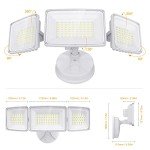 Onforu 100W LED Security Light, 9000LM Outdoor Indoor Flood Lights with 3 Adjustable Heads, IP65 Waterproof LED Exterior Floodlight, 6500K White Wall Mount Security Light for Yard, Garage(White)
