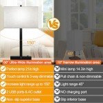 21" Set of 2 Touch Control Table Lamps with 2 USB & AC Outlets, 3-Way Dimmable Modern Nightstand Lamps for Bedroom Living Room Office Reading, Gray Shade Bedside Lamps, 5000K LED Bulbs Included