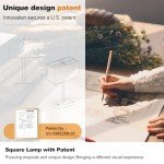 21" Set of 2 Touch Control Table Lamps with 2 USB & AC Outlets, 3-Way Dimmable Modern Nightstand Lamps for Bedroom Living Room Office Reading, Gray Shade Bedside Lamps, 5000K LED Bulbs Included