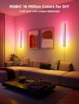 Govee Wall Sconces Set of Two, RGBIC LED Wall Lights, Works with Matter & Alexa, Music Sync, Plug in Wall Mount Light, Dimmable Modern Room Light for Living Room Bedroom Hallway, 2 Pack