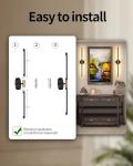 Battery Operated Wall Sconce Set of 2, 10000mAh Wireless Rechargeable Wall Lights with Remote, 24 Inch Dimmable 3000K-6000K LED Wall Lamps with Timer for Living Room, Bedroom, Black Gold, 350° Rotate