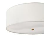 GLOBE Electric 60998 2-Light Flush Mount Ceiling Light, Matte Brass, White Linen Shade, E26 Base, Minimalist Lighting for Kitchen Island, Bathroom, Bedroom, or Dining Room, Home Decor