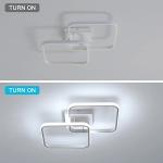 DELIPOP 23 Inch Square Modern LED Ceiling Light, 42W 6500K Flush Mount Lighting, Acrylic Ceiling Lamp for Hallway, Living Room, Dining Room, Kitchen, Bedroom