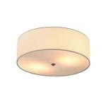 GLOBE Electric 60998 2-Light Flush Mount Ceiling Light, Matte Brass, White Linen Shade, E26 Base, Minimalist Lighting for Kitchen Island, Bathroom, Bedroom, or Dining Room, Home Decor