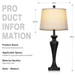 luxeflow 30" Black Table Lamps Set of 2, Touch Control Tall Living Room Lamp with USB A+C Ports and AC Outlet, 3-Way Dimmable Bedside Lamps for Nightstand, Modern Metal Bedroom Lamp, 2 Bulbs Included