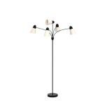 FOLKSMATE LED Floor Lamp, Medusa Multi Head Modern Tall, Rustic Adjustable Gooseneck Reading Standing Light for Living/Kids Room, Bedroom, Black