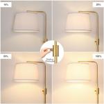 【Upgraded】 Dimmable Floor Lamp, 1000 Lumens LED Edison Bulb Included, Arc Floor Lamps for Living Room Modern Standing Lamp with Shade, Tall Lamps for Living Room Bedroom Office Dining Room - Gold