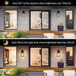 WIHTU 2-Pack Dusk to Dawn Outdoor Wall Lights, Sensor Exterior Light Fixtures, Porch Lights, Black Waterproof Wall Sconces, Outside Lighting for Garage, Front Door