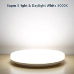 Lepro 11 inch 24 watt Flush Mount LED Ceiling Light 2400 Lumen 200 watt Equivalent, Waterproof, Daylight White 5000 Kelvin Bright Ceiling Fixture for Kitchen, Bathroom, Laundry, Hallway, Not-Dimmable