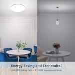 Lepro 11 inch 24 watt Flush Mount LED Ceiling Light 2400 Lumen 200 watt Equivalent, Waterproof, Daylight White 5000 Kelvin Bright Ceiling Fixture for Kitchen, Bathroom, Laundry, Hallway, Not-Dimmable