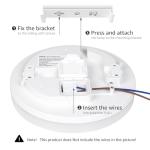 Lepro 11 inch 24 watt Flush Mount LED Ceiling Light 2400 Lumen 200 watt Equivalent, Waterproof, Daylight White 5000 Kelvin Bright Ceiling Fixture for Kitchen, Bathroom, Laundry, Hallway, Not-Dimmable