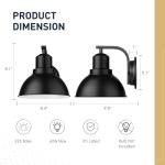 zeyu 8.4 Inch Indoor Wall Mount Lamp Light Fixture, Industrial Wall Sconce Lighting for Hallway Bedroom, Black Finish, ZY24-1W BK