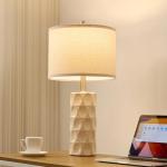 SAIWEYA 24" Modern Ceramic Table Lamp Set of 2 Bedroom Lamps, 3 Color Dimmable Bedside Lamps for Living Room Farmhouse Nightstand Lamp(Rotary-Cream White)