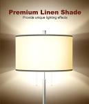 DEEPLITE Modern 2-Light Floor Lamp, Tall Standing Lamp with 2 Bulb Socket for Living Room Bedroom Office Bright Lighting, Brushed Nickel Body, White Lampshade