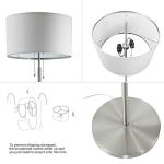 DEEPLITE Modern 2-Light Floor Lamp, Tall Standing Lamp with 2 Bulb Socket for Living Room Bedroom Office Bright Lighting, Brushed Nickel Body, White Lampshade