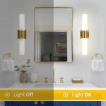 Kalium Bathroom Wall Sconce Fixture, 21 Inch Modern Vanity Lights with Frosted Glass Shade, Indoor Sconces Lighting Wall Decor Lamps for Bathrooms Living Room Stairs Bedroom (Gold)