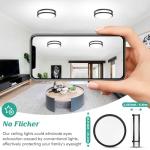Flush Mount Ceiling Light Black, 30W 4000Lm 5CCT Dimmable LED Ceiling Light Fixture, 2700K/3000K/4000K/5000K/6500K Adjustable 10 Inch for Hallway Bedroom Bathroom Kitchen Closet Offices, Set of 2