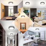 Flush Mount Ceiling Light Black, 30W 4000Lm 5CCT Dimmable LED Ceiling Light Fixture, 2700K/3000K/4000K/5000K/6500K Adjustable 10 Inch for Hallway Bedroom Bathroom Kitchen Closet Offices, Set of 2