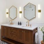 Kalium Bathroom Wall Sconce Fixture, 21 Inch Modern Vanity Lights with Frosted Glass Shade, Indoor Sconces Lighting Wall Decor Lamps for Bathrooms Living Room Stairs Bedroom (Gold)