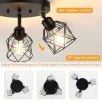 Adjustable 3-Light Farmhouse Ceiling Light Fixture