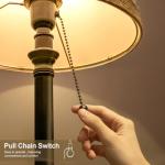 Oneach 19.5" Small Table Lamp for Bedroom - Bedside Lamps for Nightstand, Black Table Lamp for Living Room with Fabric Shade, Desk Reading Lamp for Kids Room Living Room Office Dorm