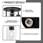 hykolity 3-Light Semi Flush Mount Ceiling Light, 9 Inch Oil Rubbed Bronze Close to Ceiling Light Fixtures with Seeded Glass Shades, Modern Ceiling Lighting for Kitchen, Bedroom, Entryway, ETL Listed