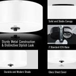 Lodstob 2-Light Flush Mount Ceiling Light Fixture, 12” Modern Close to Ceiling Light with White Fabric Linen Drum Shade, Round Ceiling Light for Bedroom Hallway Living Room Bathroom Dining Kitchen