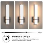 Aoceley 15.7inches Modern Led Wall Sconces,18W 3000K 1200Lumen Bathroom Vanity Wall Lights with White Acrylic Lampshade,Indoor Hardwired Wall Lamp for Bedroom Living Room(Black,2-Pack)