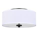 Lodstob 2-Light Flush Mount Ceiling Light Fixture, 12” Modern Close to Ceiling Light with White Fabric Linen Drum Shade, Round Ceiling Light for Bedroom Hallway Living Room Bathroom Dining Kitchen