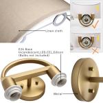JIMUBEAM Industrial 2-Lights Wall Sconce Fixtures with Linen Fabric Shade, Double Wall Light Lamps Decor for Hallway Bedroom Living Room Bathroom Stairway