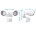 LEONLITE COB LED Security Light, Motion Sensor Flood Lights Outdoor, Aluminum, 3 Modes Motion Detector+Dusk to Dawn+Switch Control, 100-277V, Adjustable 2-Head, IP65, 5000K Daylight, ETL, White