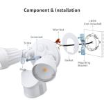 LEONLITE COB LED Security Light, Motion Sensor Flood Lights Outdoor, Aluminum, 3 Modes Motion Detector+Dusk to Dawn+Switch Control, 100-277V, Adjustable 2-Head, IP65, 5000K Daylight, ETL, White