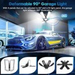 2 Pack Deformable LED Garage Lights, 150W
