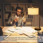 Side Table Lamp with Dual USB Ports, Dimmable Bedside Lamp Modern Nightstand Lamp Desk Reading Lamp with Linen Lampshade for Bedroom, Living Room, Study Room, Office, 9W 3000K LED Bulb Included