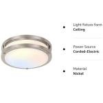 13 inch Flush Mount LED Ceiling Light Fixture, 2700K/3000K/3500K/4000K/5000K Adjustable Ceiling Lights, Brushed Nickel Saturn Dimmable Lighting for Hallway Bathroom Kitchen or Stairwell, ETL Listed