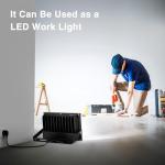 Onforu 80W Flood Lights Outdoor, 8000lm Bright LED Work Light with Plug, 6500K Daylight White LED Flood Lighting, IP66 Waterproof Security Yard Lights for Garage Stadium 2 Pack