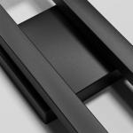 LamQee Modern LED Wall Sconces Set of 2, Rectangle Black Porch Wall Lights Exterior Wall Sconce Warm White 3000K, Indoor Wall Mount Light for Living Room Bedroom Hallway