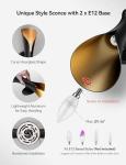 Tubicen Modern Wall Sconce Up and Down Wall Lights Indoor Dimmable Mid Century Modern Black and Gold Wall Sconces for Bedroom Living Room Home Theater Hardwired 15.7" H